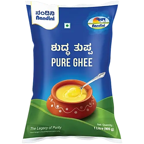 Nandini Pure Ghee/Tuppa, 1 L Pouch