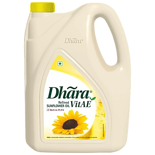 Dhara VitAE Refined Sunflower Oil, 5 L