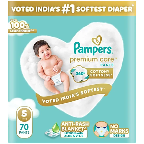 Pampers Premium Care Diaper Pants - Small, 4-8 kg, 70 pcs
