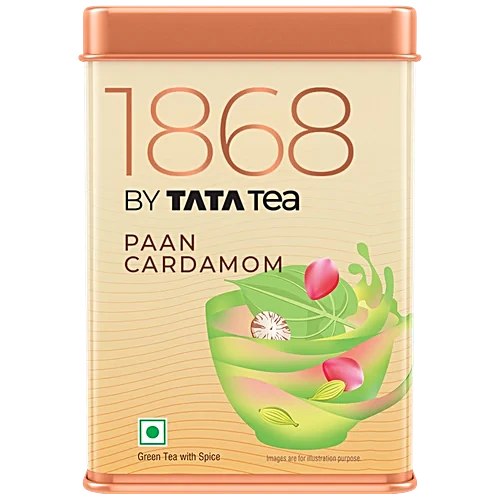 1868 by Tata Tea Paan Cardamom, Paan Flavoured Tea, With Sweet Mix Flavours & Cardamom, 100 g Tin