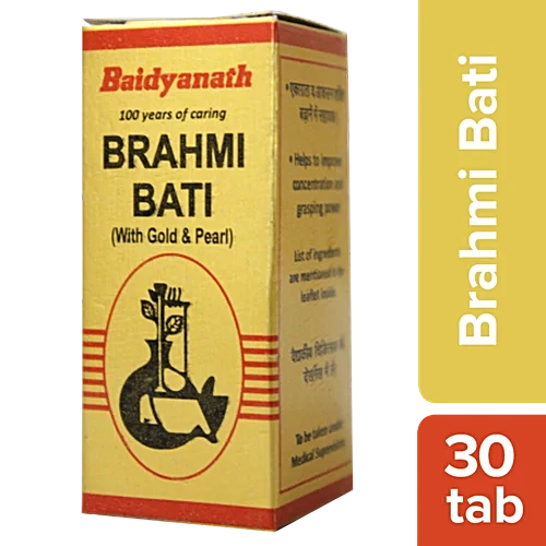 Baidyanath Nagpur Brahmi Bati - Memory Boosters, Relieves Stress, 30 pcs