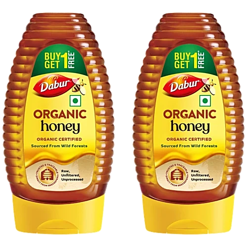Dabur Organic Honey, 225 g (Buy 1 Get 1 Free)