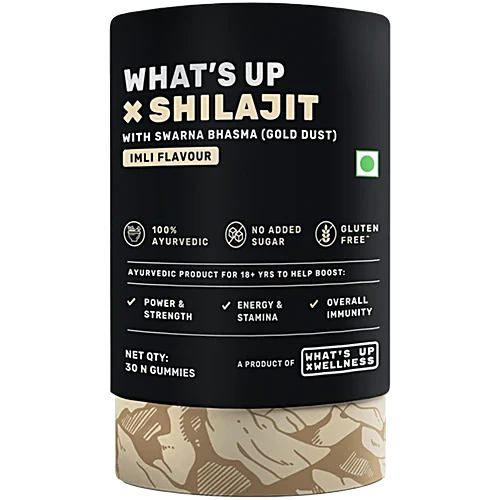 Whats Up Wellness X Shilajit Imli Flavour Gold Dust Gummies, 30 pcs