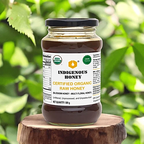 Indigenous Honey Blossom Multi Floral Honey - Certfied Organic Raw, 500 g Jar